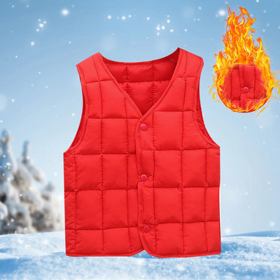 Vestă de puf pentru copii, băieți, fete, toamnă/iarnă, cataramă frontală, culoare uni, vestă pentru copii, petrecere, aniversare și pentru fete, pachete de topuri