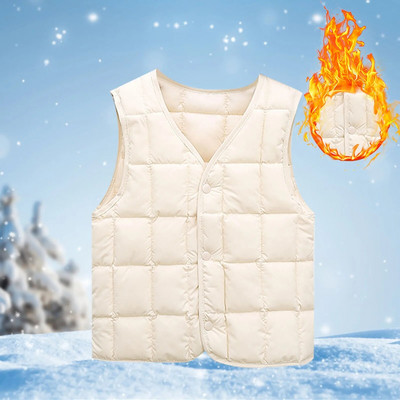 Vestă de puf pentru copii, băieți, fete, toamnă/iarnă, cataramă frontală, culoare uni, vestă pentru copii, petrecere, aniversare și pentru fete, pachete de topuri