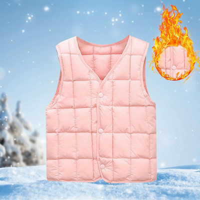Vestă de puf pentru copii, băieți, fete, toamnă/iarnă, cataramă frontală, culoare uni, vestă pentru copii, petrecere, aniversare și pentru fete, pachete de topuri