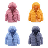 2023 m. žiemos berniukų mergaičių striukė 4–14 metų vaikams, vienspalvė, šilta paltas su gobtuvu, skirtas vaikams, lengvi pūkiniai medvilniniai viršutiniai drabužiai