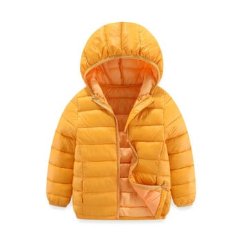2023 Χειμώνας για αγόρια κοριτσίστικα μπουφάν 4-14 ετών Παιδιά Μονόχρωμο Παλτό με κουκούλα διατήρησης ζεστό για παιδιά Απαλό πουπουλένιο βαμβακερό πανωφόρι