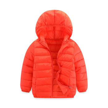 2023 Зимно яке за момчета и момичета 4-14 години Детско едноцветно топло палто с качулка за деца Леко пухено памучно горно облекло