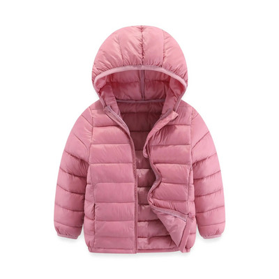 2023 m. žiemos berniukų mergaičių striukė 4–14 metų vaikams, vienspalvė, šilta paltas su gobtuvu, skirtas vaikams, lengvi pūkiniai medvilniniai viršutiniai drabužiai