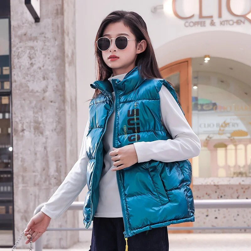 Berniukų liemenė Kūdikių vaikiška pūkinė liemenė 2023 m. raidžių šilta plius stora žiemos rudens lauko striukė Vaikiški drabužiai