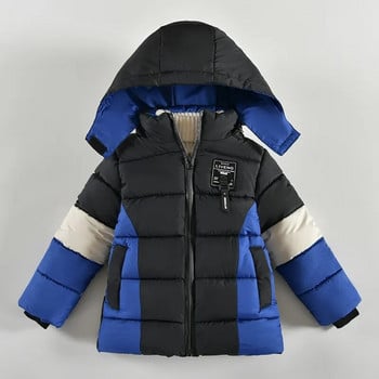 Χοντρό χειμωνιάτικο ζεστό μπουφάν για αγόρια μπουφάν με κουκούλα με φερμουάρ Παιδικά εξωτερικά ρούχα φθινοπωρινά casual ρούχα 2-5 ετών 2023 Νέο