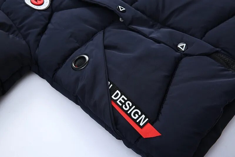 Žiemos storas Laikyti šiltai Vaikams berniukams striukė su gobtuvu Kailinė apykaklė Kailis Vienspalvis Užtrauktukas Rudens medvilnė Viršutiniai drabužiai Vaikiški drabužiai