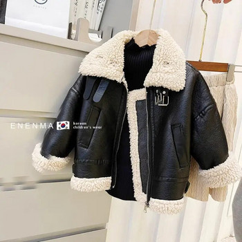 Корейска версия Зимни палта 2023 Връхни дрехи за момичета Топло поларено яке Бебешки якета за момичета за есен-зима Детско облекло TY88