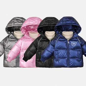 Παιδικά πουπουλένια μπουφάν για αγόρια 2021 Χειμερινή μόδα Νέα με κουκούλα χοντρά λευκά παλτό με πούπουλα πάπιας Παιδικά 2-6 ετών Αγόρια Πάρκα