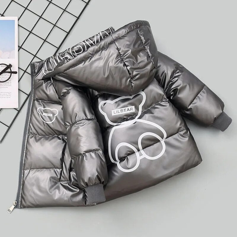 Παιδικά πουπουλένια μπουφάν για αγόρια 2021 Χειμερινή μόδα Νέα με κουκούλα χοντρά λευκά παλτό με πούπουλα πάπιας Παιδικά 2-6 ετών Αγόρια Πάρκα