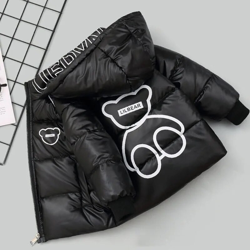 Παιδικά πουπουλένια μπουφάν για αγόρια 2021 Χειμερινή μόδα Νέα με κουκούλα χοντρά λευκά παλτό με πούπουλα πάπιας Παιδικά 2-6 ετών Αγόρια Πάρκα