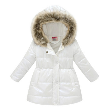 2023 г. Детско зимно яке за топли момичета, подвижна качулка, подплатено с подплатено детско палто с качулка