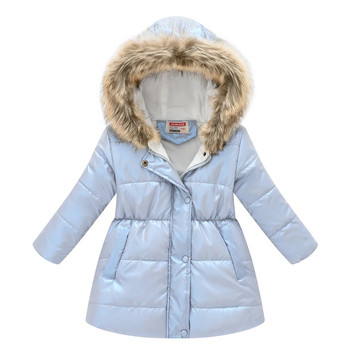 2023 г. Детско зимно яке за топли момичета, подвижна качулка, подплатено с подплатено детско палто с качулка