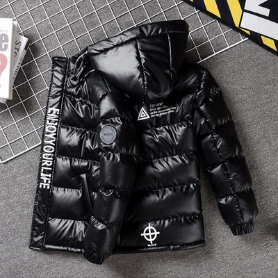 Stora berniukų šilta parka vaikiška striukė žieminė laisvalaikio paaugliams viršutiniai drabužiai paltai juodi mėlyni su gobtuvu vaikams medvilninė vėjo striukė XMP564