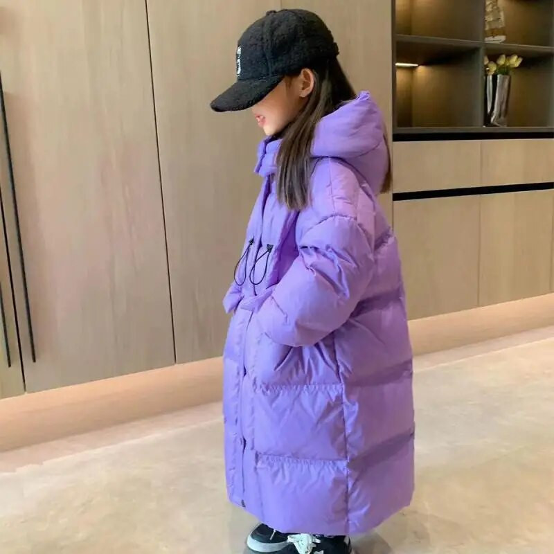 Χειμώνας 2023 Νέα Ρούχα Εφηβικά πουπουλένια μπουφάν Παιδικά μακρυά με κουκούλα Βαμβακερά παλτό Φαρδιά παιδικά παλτό αντιανεμικό