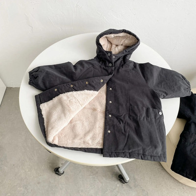 7837 Lastemantel Kapuutsiga puuvillase polsterdusega ülerõivad 2023. aasta talvine kuum soodusmüük, lisaks sametine puuvillase polsterdatud jope trentšmantel