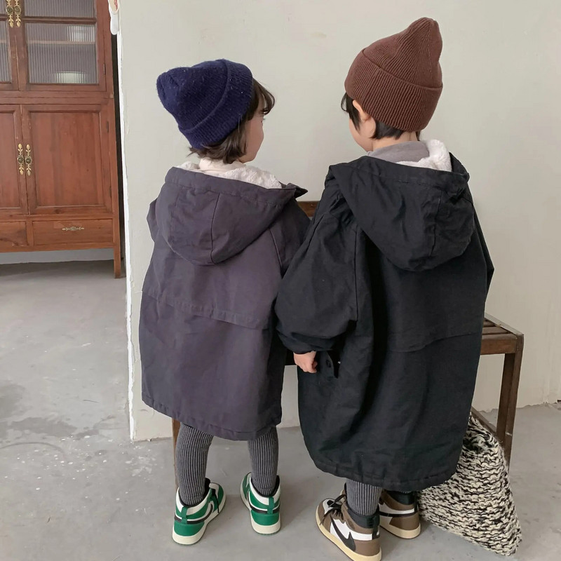 7837 Lastemantel Kapuutsiga puuvillase polsterdusega ülerõivad 2023. aasta talvine kuum soodusmüük, lisaks sametine puuvillase polsterdatud jope trentšmantel
