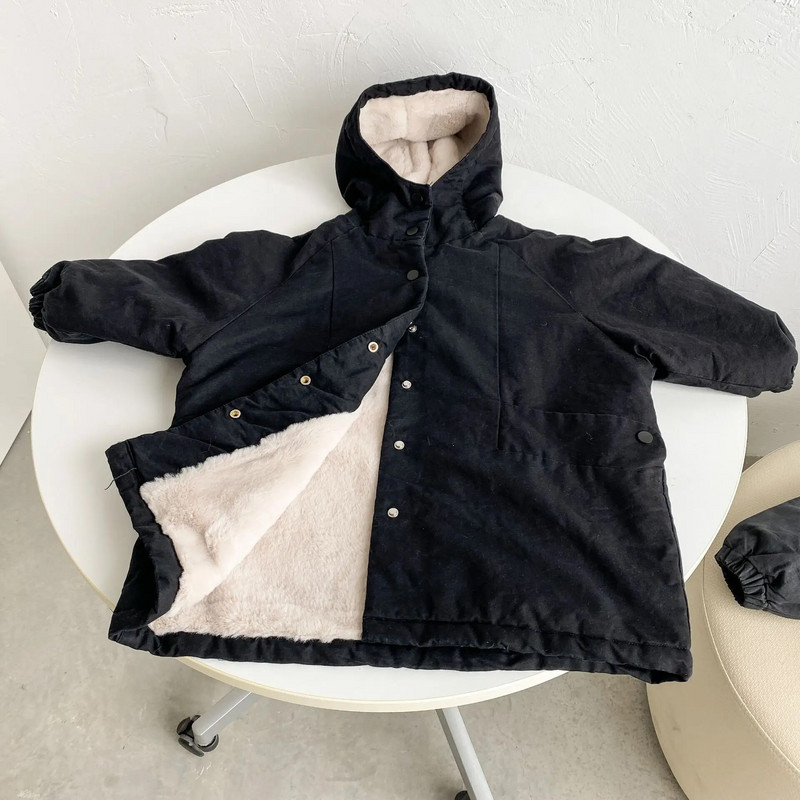 7837 Lastemantel Kapuutsiga puuvillase polsterdusega ülerõivad 2023. aasta talvine kuum soodusmüük, lisaks sametine puuvillase polsterdatud jope trentšmantel