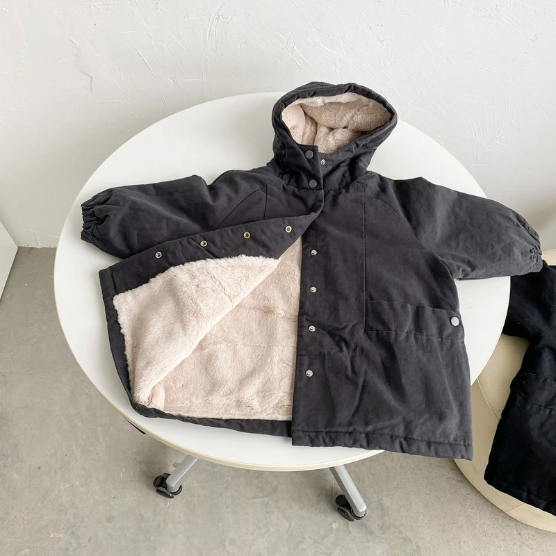 7837 Lastemantel Kapuutsiga puuvillase polsterdusega ülerõivad 2023. aasta talvine kuum soodusmüük, lisaks sametine puuvillase polsterdatud jope trentšmantel