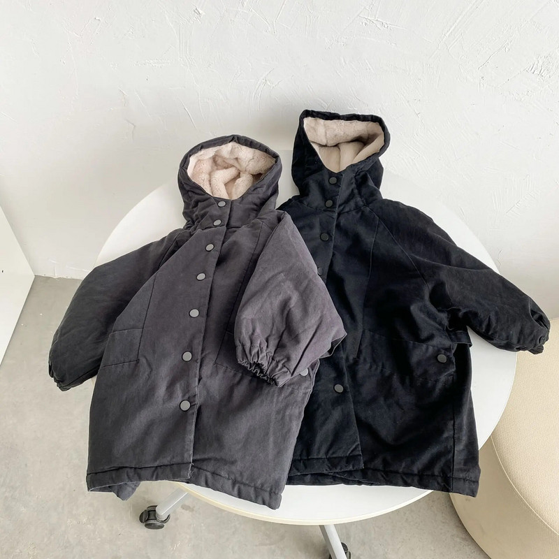 7837 Lastemantel Kapuutsiga puuvillase polsterdusega ülerõivad 2023. aasta talvine kuum soodusmüük, lisaks sametine puuvillase polsterdatud jope trentšmantel