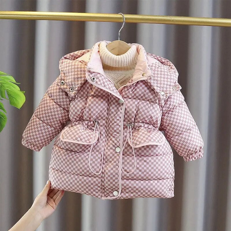 Κοριτσίστικα Baby's Coat Jacket Outwear 2023 Thicken Winter Plus Velvet Ζεστό Βαμβακερό Fleece Υψηλής Ποιότητας Παιδικά Ρούχα Parkas Q705