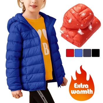 Χειμερινό μπουφάν για αγόρια Κοριτσίστικα Μπουφάν Μαύρο Κόκκινο Παλτό με κουκούλα με φερμουάρ Παιδικό Μπουφάν Παιδικό Μπουφάν Μπουφάν με κουκούλα χοντρό 5-13Y