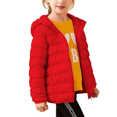 Χειμερινό μπουφάν για αγόρια Κοριτσίστικα Μπουφάν Μαύρο Κόκκινο Παλτό με κουκούλα με φερμουάρ Παιδικό Μπουφάν Παιδικό Μπουφάν Μπουφάν με κουκούλα χοντρό 5-13Y