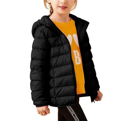 Χειμερινό μπουφάν για αγόρια Κοριτσίστικα Μπουφάν Μαύρο Κόκκινο Παλτό με κουκούλα με φερμουάρ Παιδικό Μπουφάν Παιδικό Μπουφάν Μπουφάν με κουκούλα χοντρό 5-13Y