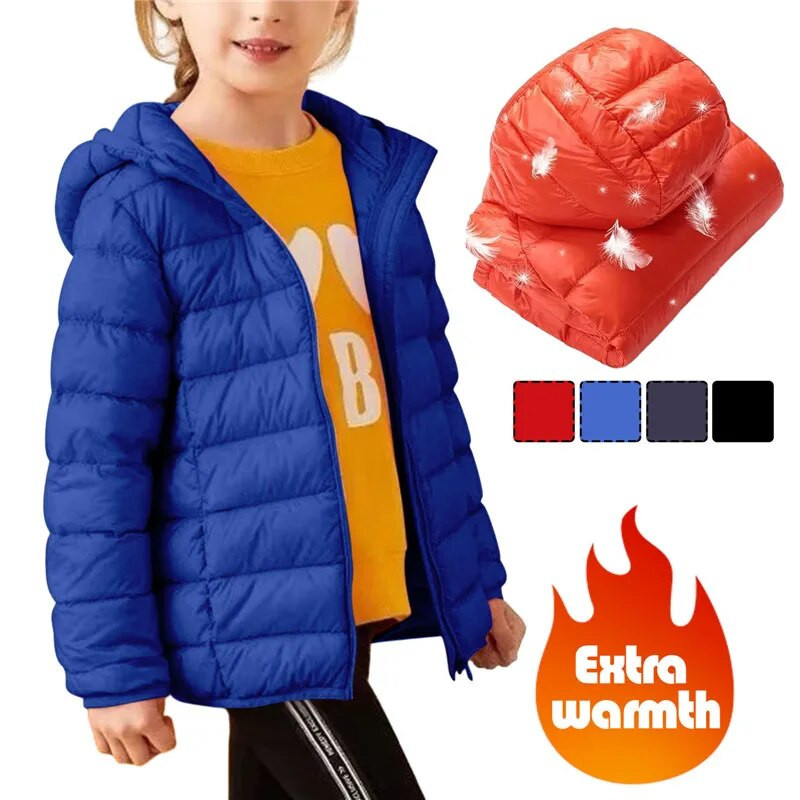 Χειμερινό μπουφάν για αγόρια Κοριτσίστικα Μπουφάν Μαύρο Κόκκινο Παλτό με κουκούλα με φερμουάρ Παιδικό Μπουφάν Παιδικό Μπουφάν Μπουφάν με κουκούλα χοντρό 5-13Y