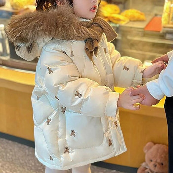 Затопляйте зимно яке за момичета Палто Модно детско връхно облекло с качулка Дрехи 2-12 години тийнейджърска детска парка
