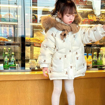 Затопляйте зимно яке за момичета Палто Модно детско връхно облекло с качулка Дрехи 2-12 години тийнейджърска детска парка