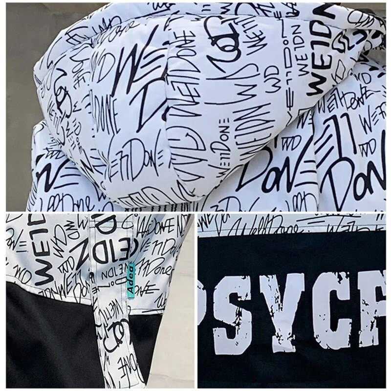 4–15-aastane sulejope poistele Graffiti Letter Boy Child Coat 2023 Fashion Fluff Soe tuulekindel Parkas Poiste talvejope