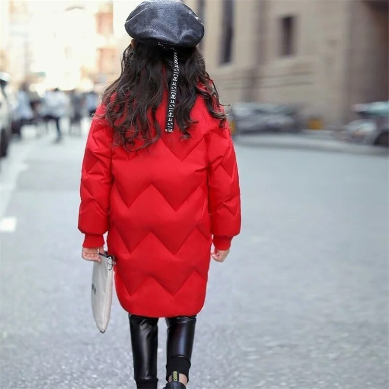 -30 ℃ Žiemos vaikams Šilti ilgi paltai Merginos Thicken Plus Velvet striukės paaugliams su gobtuvu, vandeniui atsparus parkas paltas vaikams viršutiniai drabužiai