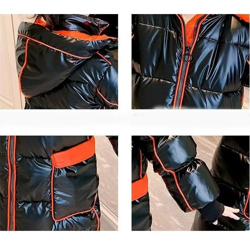 -30 ℃ Žiemos vaikams Šilti ilgi paltai Merginos Thicken Plus Velvet striukės paaugliams su gobtuvu, vandeniui atsparus parkas paltas vaikams viršutiniai drabužiai