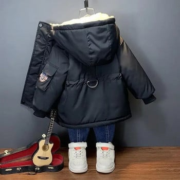 Χειμερινό μπουφάν για αγόρια κορίτσια Μπουφάν μεσαίου μήκους Νέο παλτό με κουκούλα Μεγάλο παιδικό τζάκετ 2-10 ετών
