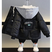 Lastele poistele, lisaks sametist kapuutsiga puuvillane mantel Talvine paks soe sulejope Lasteriided puuvillase polsterdatud Parka lumekostüüm 4-12 aastat