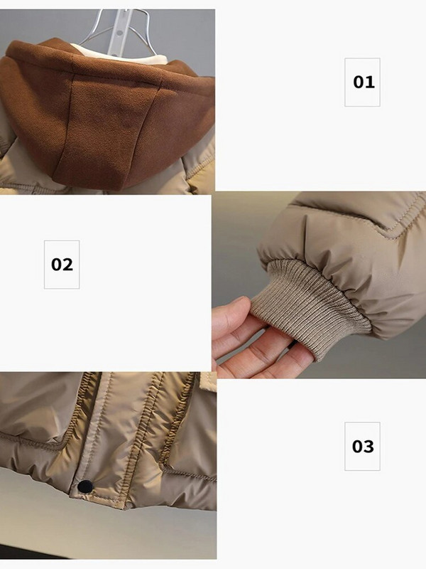 Lastele poistele, lisaks sametist kapuutsiga puuvillane mantel Talvine paks soe sulejope Lasteriided puuvillase polsterdatud Parka lumekostüüm 4-12 aastat