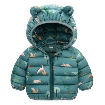 2023 Dinosaur Winter Boys Jacket Keep Warm Princess παλτό με φερμουάρ Βρεφικά εξωτερικά ρούχα Δώρο γενεθλίων 1 2 3 4 5 ετών Παιδικά ρούχα