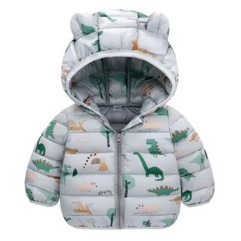 2023 Dinosaur Winter Boys Jacket Keep Warm Princess παλτό με φερμουάρ Βρεφικά εξωτερικά ρούχα Δώρο γενεθλίων 1 2 3 4 5 ετών Παιδικά ρούχα