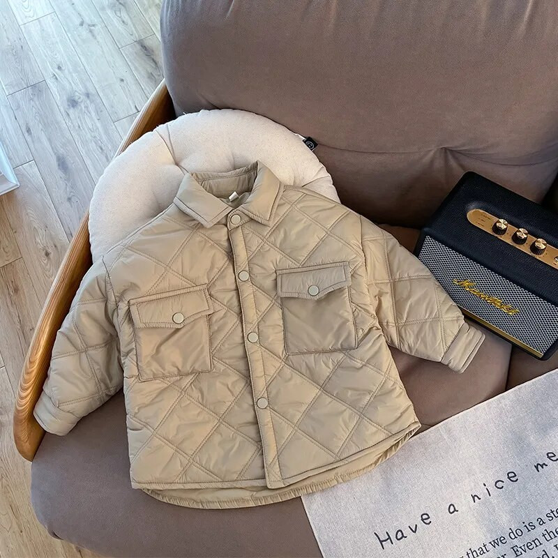 MILANCEL Winter Boys Jacket Turn Down Collar Boys Parkas Thicken Jacket