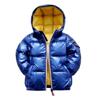 Χειμερινό μπουφάν για αγόρια Χοντρό παιδικό παλτό ζεστό φως κάτω Παιδικό κοστούμι με φερμουάρ με κουκούλα για 2-10 χρόνια