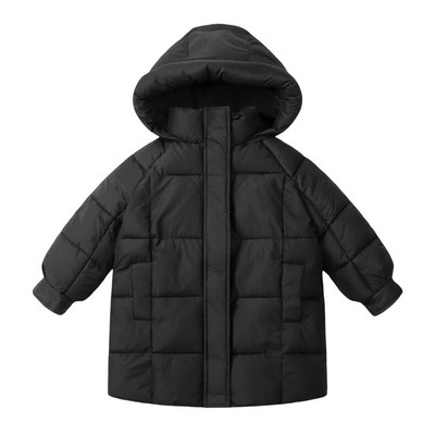 Žieminis kūdikių berniukų striukė paltas storas vaikiškas šiltas lengvas pūkinis paltas vaikams su užtrauktuku gobtuvu, viršutinių drabužių kostiumas 2-10 metų
