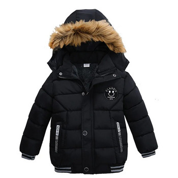 Ново удебелено зимно топло кожено яке с качулка за деца, момчета и момичета, детско връхно облекло, ветроустойчиво палто за бебета, момчета и момичета 2-6 години
