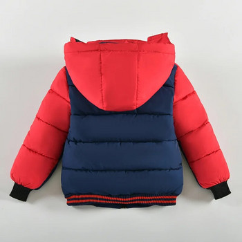 2 3 4 5 години Затопляйте яке за момчета Зимно модно бебешко палто с качулка и цип Връхни дрехи Подарък за рожден ден Детски дрехи