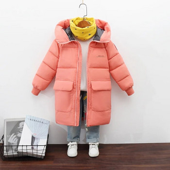 Χειμερινά παιδικά ρούχα με μακριές κουκούλες Εξωτερικά ρούχα για εφήβους για κορίτσια για κορίτσια με βαμβακερό παλτό Πάρκα Μεγάλα παιδικά χοντρά ζεστά βαμβακερά μπουφάν