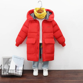 Χειμερινά παιδικά ρούχα με μακριές κουκούλες Εξωτερικά ρούχα για εφήβους για κορίτσια για κορίτσια με βαμβακερό παλτό Πάρκα Μεγάλα παιδικά χοντρά ζεστά βαμβακερά μπουφάν
