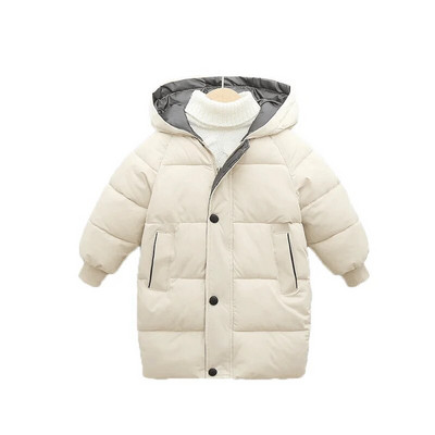 Talvised lapsed, pika kapuutsiga ülerõivad, teismelised poisid, tüdrukud, puuvillase polsterdatud parkmantel, suured lapsed, paksud, soojad puuvillased jakid