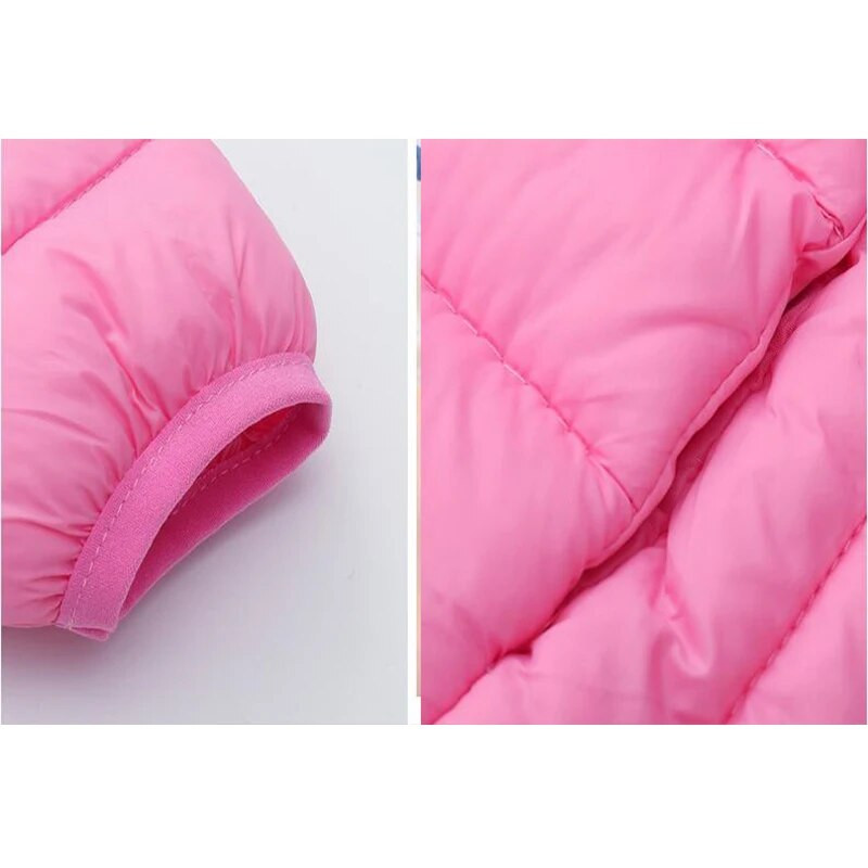 Παιδικό αγόρι ελαφρύ πουπουλένιο μπουφάν φθινοπωρινό χειμωνιάτικο παλτό Παιδικό κορίτσι με ζεστή κουκούλα πανωφόρι για εφήβους Φοιτητικά βαμβακερά ρούχα 6-14 ετών