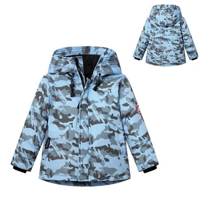 2021 m. Naujas vaikiškas žieminis paltas berniukams ir mergaitėms striukė su gobtuvu kamufliažiniai vaikiški rūbai vandeniui atsparūs vaikų storinantys sniegą drabužiai3-12m.