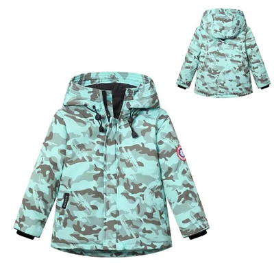 2021 m. Naujas vaikiškas žieminis paltas berniukams ir mergaitėms striukė su gobtuvu kamufliažiniai vaikiški rūbai vandeniui atsparūs vaikų storinantys sniegą drabužiai3-12m.