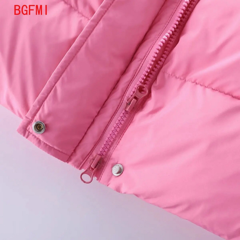 Korėjos mergaitės žiemos striukė 2023 m. Naujas blizgus Snow Down medvilninis paltas su gobtuvu Storas šiltas ilgas viršutinis drabužis Princess Flower Kids Parkas